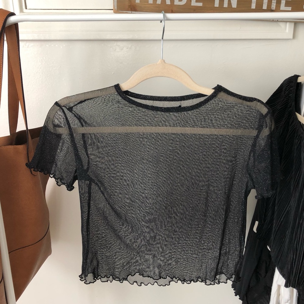 BRANDY MELVILLE SPARKLE MESH TOP